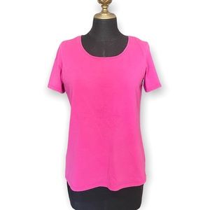 Eileen Fisher Top Shirt Pink Short Sleeve Organic Cotton T-Shirt Size XS